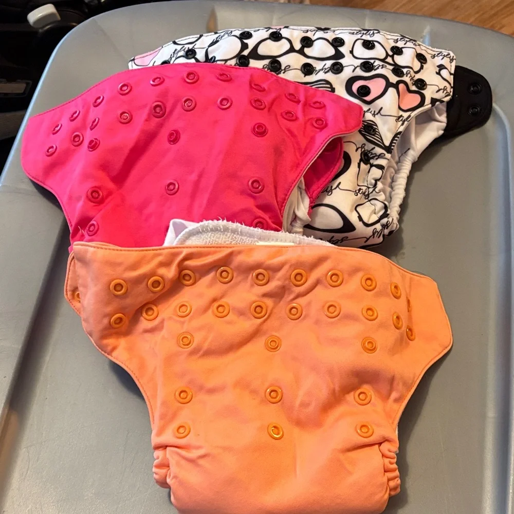 BumGenius Pink and Orange Diaper Covers